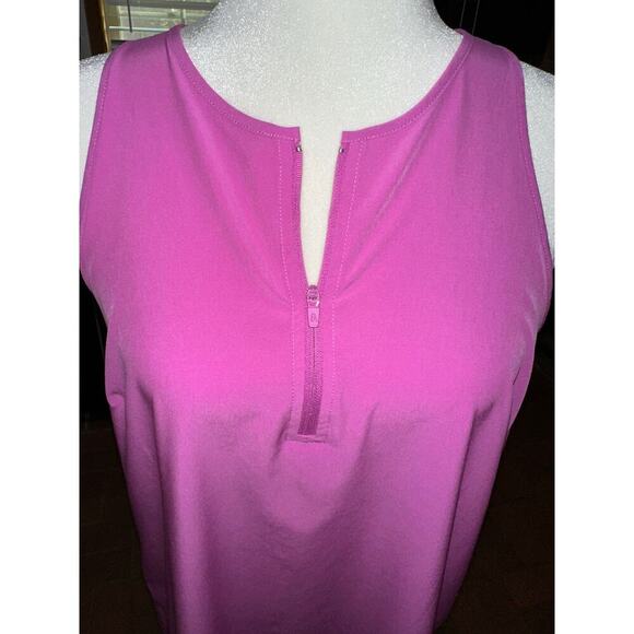 Lou & Grey Wanderweave Athletic Dress Sleeveless 1/4 Zip Magenta S Athleisure - Picture 3 of 8